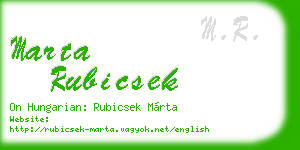 marta rubicsek business card